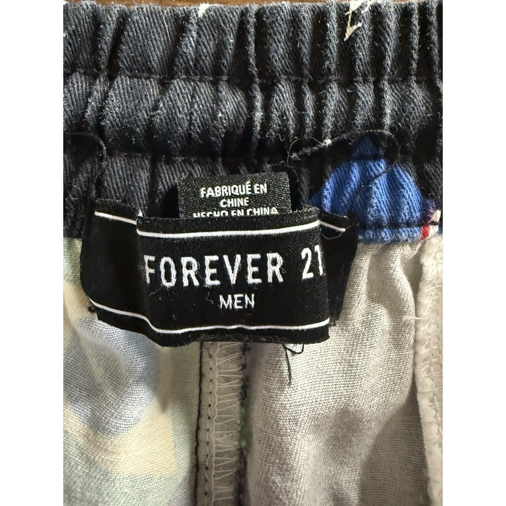 Forever 21 Mens Casual Shorts‎ Black World Flags Pockets Drawstring Size Large - Picture 3 of 6